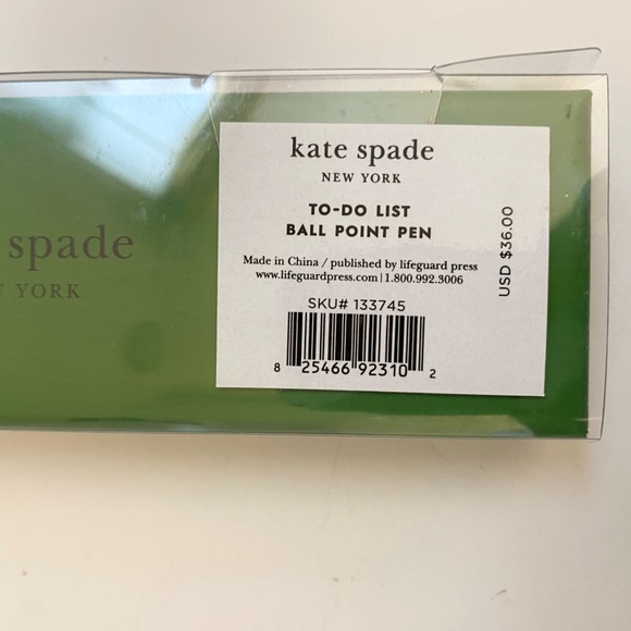 Kate Spade Green To-Do List Ballpoint Pen - Picture 2 of 2